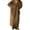 Khaki, variant on Women Flannel Nightgown Full Length Boyfriend Nightshirt Pom Pom Long Sleep Dress with Button Loungewear L-XXXL