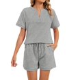 thumbnail image 2 of Womens 2 Piece Short Sets Spring 2026 Matching Travel Vacation Beach Outfits Sweatsuit Pocket, 2 of 6