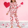 thumbnail image 2 of BLVB 2 Piece Boys Girls Valentine's Day Pajamas Kids Long Sleeve Top and Pants Pajamas Pjs Sleepwear Set for Kids 5-14 Years, 2 of 7