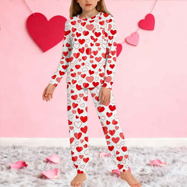TaTaai Children's Pocket Print Sweatshirt & Sweatpants Set, Cozy Pullover Two Piece Outfit, Boys Girls Holiday Photo Coordinated Wear, Valentine's Day Christmas Set Gift