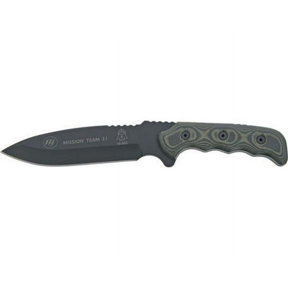 Tops MT21 Knives Fixed Knife Carbon Steel Black Micarta Handle Missio