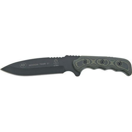 Tops MT21 Knives Fixed Knife Carbon Steel Black Micarta Handle Missio