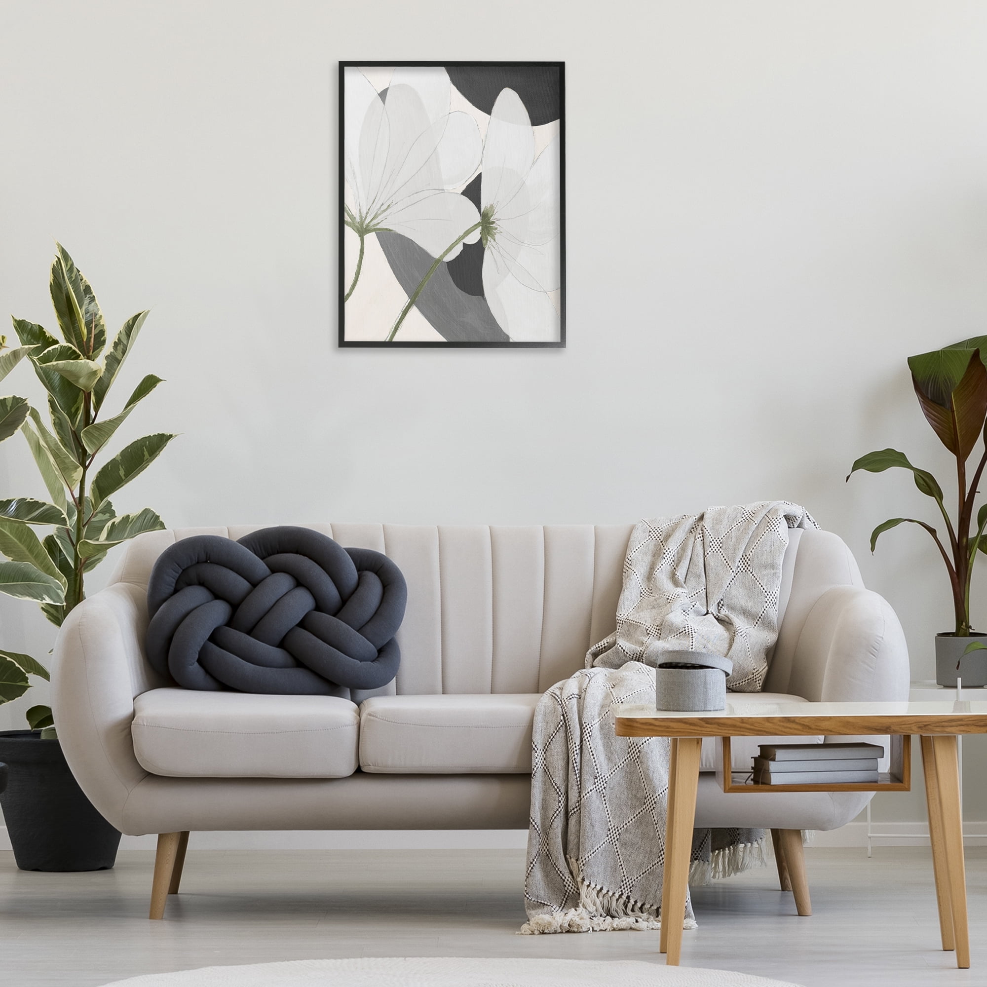 Stupell Industries Abstract Retro Florals Botanical & Floral Painting Black Framed Art Print Wall Art, 24 x 30