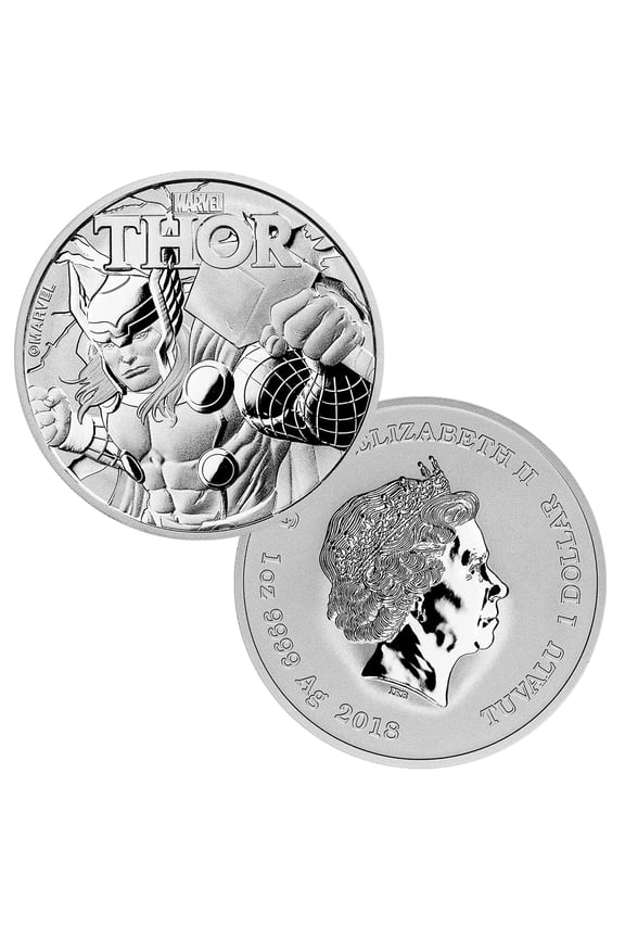 2018 $1 Tuvalu Thor Bullion Coin 1oz .999 Silver - Marvel Series