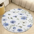 thumbnail image 4 of Floral Colorful Flower Floral Medallion Round Rug - Small Round Area Rug, Soft Non-Slip Machine Washable Bedroom Mat Indoor Accent Entry Carpet for Office Desk Dorm Hallway, 4 of 6