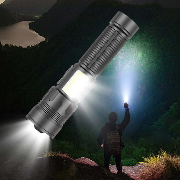 Luces nocturnas Nueve luces en una Linterna exterior más brillante Linterna LED de 1200 lúmenes Luz LED de 30 W Linterna potente recargable Larga hasta 1000 metros Un helicóptero