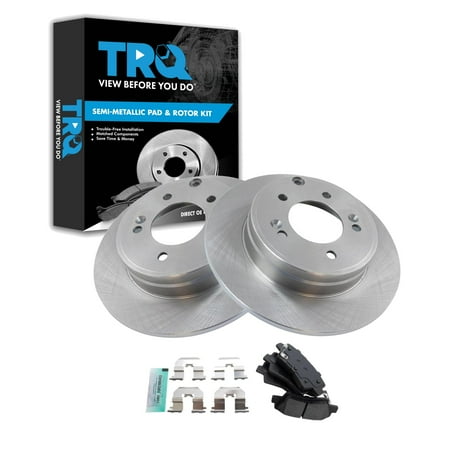 Trq Rear Brake Pad &Amp; Rotor Kit Brake Pads Brake Rotor Semi-Metallic Fits Select 2012-2017 Hyundai Azera 2011-2015 Sonata Kia Optima