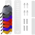 thumbnail image 1 of Organizador De Gorras, 2 Piezas Colgador De Gorras, Estante De Almacenamiento Montado En La Pared, 2 Métodos De Instalación, Puede Contener 32 Sombreros (Blanco), 1 of 4