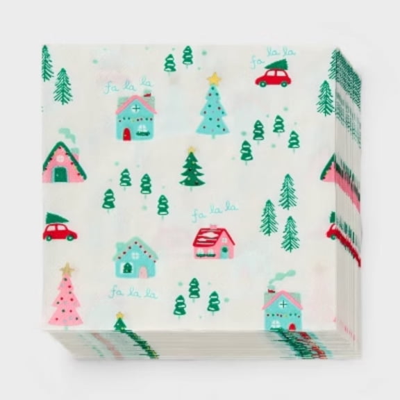 30ct Christmas Winter Village Lunch Napkins - Spritz