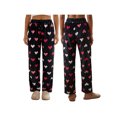 thumbnail image 2 of Pantalones de mujer para el Día de San Valentín, con estampado romántico de corazones, cintura elástica con cordón ajustable, pernera ancha y corte holgado, estilo casual para uso diario., 2 of 9