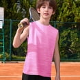 thumbnail image 4 of GiLiling Teen Boys Summer Tank Top Casual Loose Fit Crewneck Sleeveless Athletic Tee Soft Basic (Pink, 5-6 Years), 4 of 7