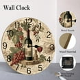thumbnail image 4 of ZXCXRQFa Grapes Wine Glass Bottle Silent Non Ticking Round Wall Clock Home Decor Battery Operated Decorative for Living Room, Kitchen, Bedroom Clock Art, 4 of 7