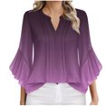 thumbnail image 2 of mfyjkho Tops Para Salir, Camiseta/Camiseta Informal De Cuello Redondo Y Manga Corta De Color Liso Para Mujer, Primavera Y Verano Tops Para Hacer Ejercicio L, 2 of 5