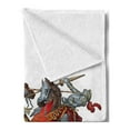 thumbnail image 2 of Medieval Soft Flannel Fleece Throw Blanket, Middle Age Fighters Knights with Costume Renaissance Period Illustration, Cozy Plush for Indoor and Outdoor Use, 50" x 60", Multicolor, by Ambesonne, 2 of 5