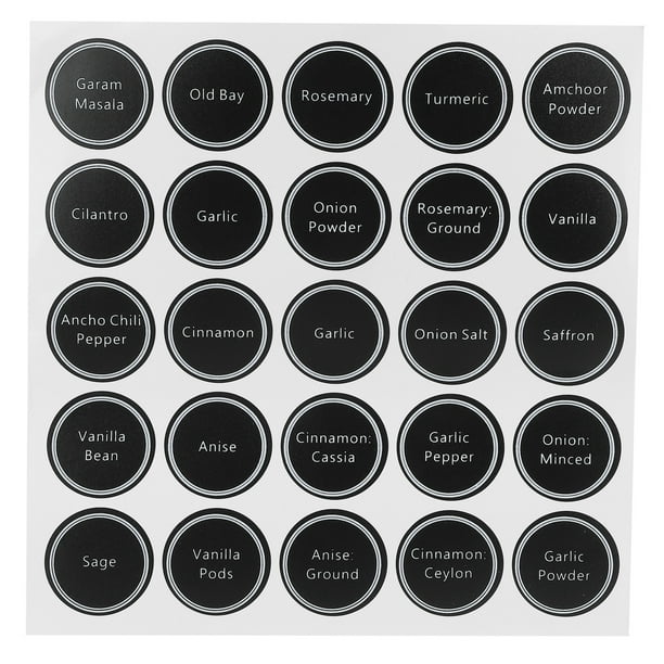 Lot de 144 étiquettes autocollantes pour pots à épices, 13,5x26,7
