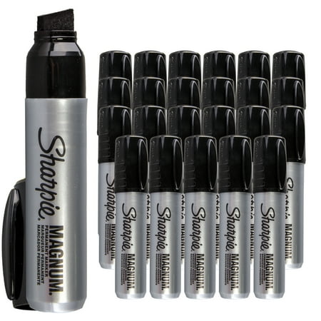 sharpie 24 pack pro magnum permanent marker set chisel tip black