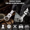 thumbnail image 2 of DURATECH Stubby Flex-head Ratcheting Combination Wrench Set, Metric, 12-piece, 8-19mm, CR-V Steel, with Pouch, 2 of 8