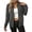 Gray #21, variant on WULMLEO Women Zip Up Knit Cardigan, Long Sleeve Stand Collar Sweater Jacket with Pockets Soft Lightweight Loose Fit Casual Outerwear Brown M