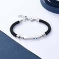 thumbnail image 5 of Stainless Steel Long Bar Locket with Birthstone Leather Funeral Urns Bracelet for Cremation Ashes Holder Memorial Bracelet, 5 of 7