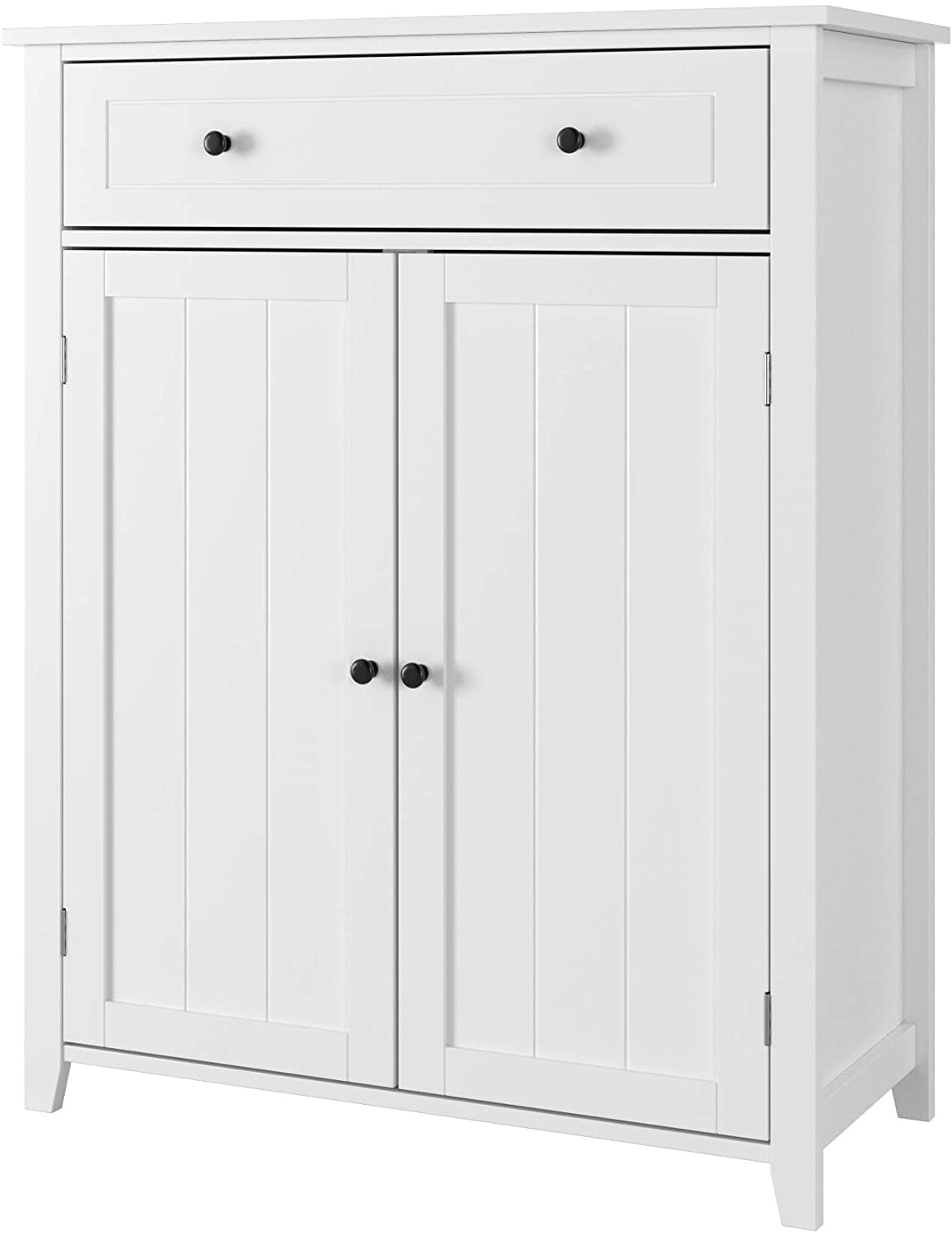 Homfa Wooden Double Door with Drawer Bathroom Storage Floor