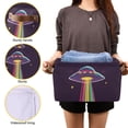 thumbnail image 3 of Yayeee Canvas Storage Basket with Handles for Shelves Fabric Bins Closet Organizer, Colorful UFO, 3 of 8