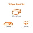 thumbnail image 5 of 4 Piece Cotton Jersey Bed Sheet Set Soft Comfortable Flat Fitted Sheets Pillowcase Queen White Solid, 5 of 5