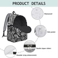 thumbnail image 4 of Unisex Bohemian Style Backpack Bag, Vintage Print Zipper Rucksack with Front Pocket, Lightweight Daypack for School University Work Commute, Excellent Gift Choice, 4 of 5