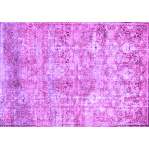 Ahgly Company Indoor Rectangle Abstract Purple Modern Area Rugs, 3' x 5'