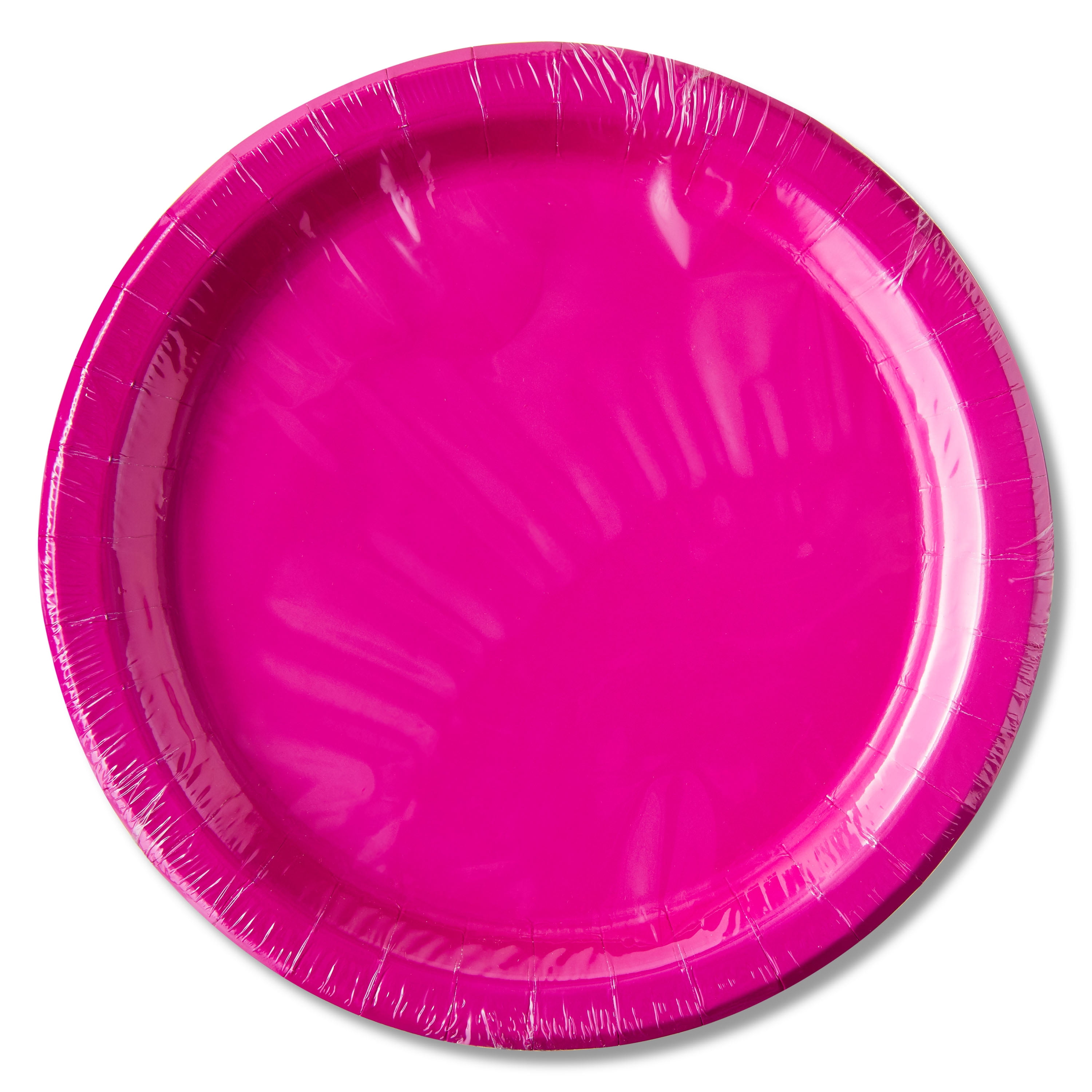 (6 pack) Disposable Paper Plates, 9", Neon Pink, 20 Pieces, by Way To Celebrate