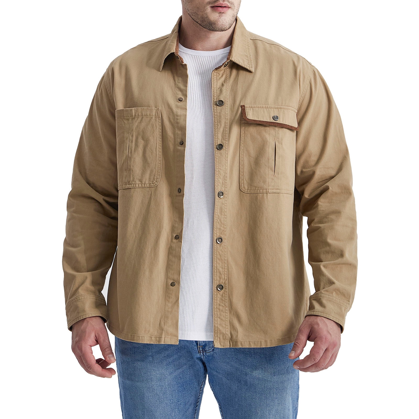 Herrnalise Jackets for Men Casual Dress Shirt Button Down