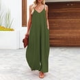 thumbnail image 4 of Baqcunre One Piece Jumpsuits For Women Women'S Large Size Casual Tie Suspenders Loose Sleeveless Pocket Casual Jumpsuit Sweatpants Womens Pants Green 1 XXL, 4 of 5
