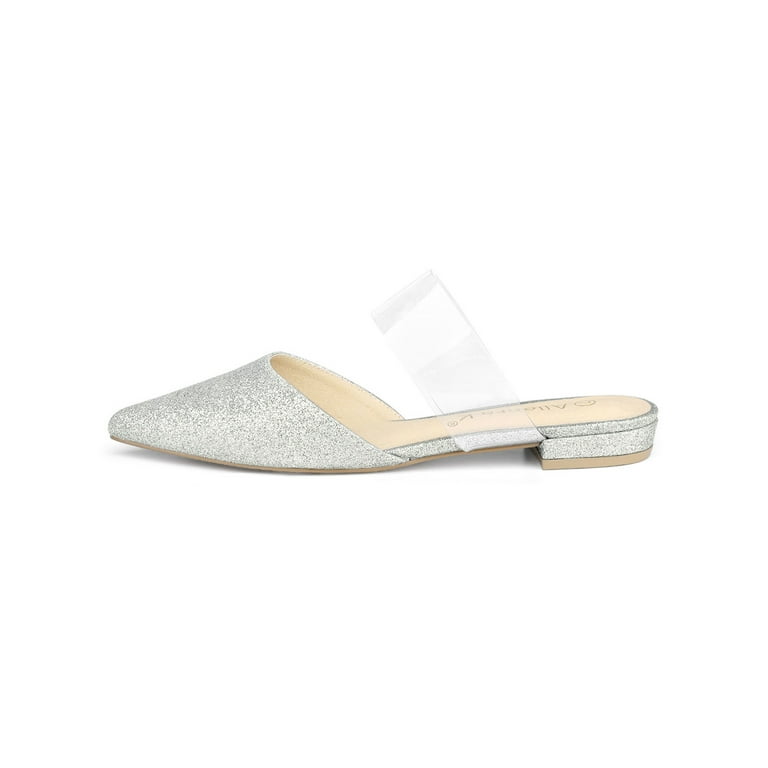Clear flat shop mules