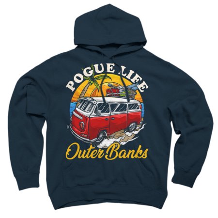 Outer Banks Pogue Life Outer Banks Surf Van OBX Fun Beach Navy Blue Graphic Pullover Hoodie - Design By Humans XL