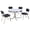 Chrome/White/Black, variant on Retro 5-piece Round Dining Table Set White and Red