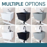 Tehila Wall Mounted Laundry Faucet Utility Sink with Drain Assembly Kit