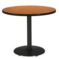 thumbnail image 2 of KFI 30" Piédestal Table Ronde avec Fond Rond Noir en Chêne Moyen, 2 of 3