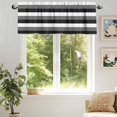 thumbnail image 6 of Black Grey Valances for Windows, 54 x 18in, and White Striped Geometric Rod Pocket Kitchen Valance Curtain Light Filtering Window Treatments for Living Room Bedroom, 1 Panel, 6 of 7