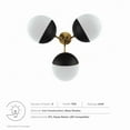 thumbnail image 7 of Modway Stellar 3-Light Metal and Glass Semi-Flush Ceiling Light in Opal/Brass, 7 of 7
