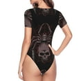 thumbnail image 4 of Haiem Spider with Skull Women's Crew Neck Short Sleeve Bodysuit Tops Stretchy Slim Basic-Large, 4 of 9
