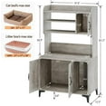 thumbnail image 2 of Homhougo Cat Litter Box Enclosure with Shelves and Doors,Wood Sturdy Hidden Litter Box Furniture,Indoor Cat House Furniture for Most of Litter Box,Litter Box Cabinet,Grey, 2 of 9
