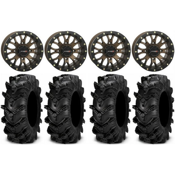 System 3 ST-3 Bronze 14" Wheels 28" Cryptid Tires Sportsman RZR Ranger