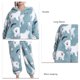 thumbnail image 4 of Pijamas de una pieza para mujer, mono de pijama de forro polar borroso suave y cálido con estampado de dibujos animados bonitos a la moda para el hogar, 4 of 5