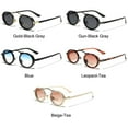 thumbnail image 2 of for Women & Men UV400 Protection Small 2024 Fashion Punk Sunglasses Metal Frame Shades Y2K Eyewear Oval Sun Glasses LEOPARD-TEA, 2 of 8