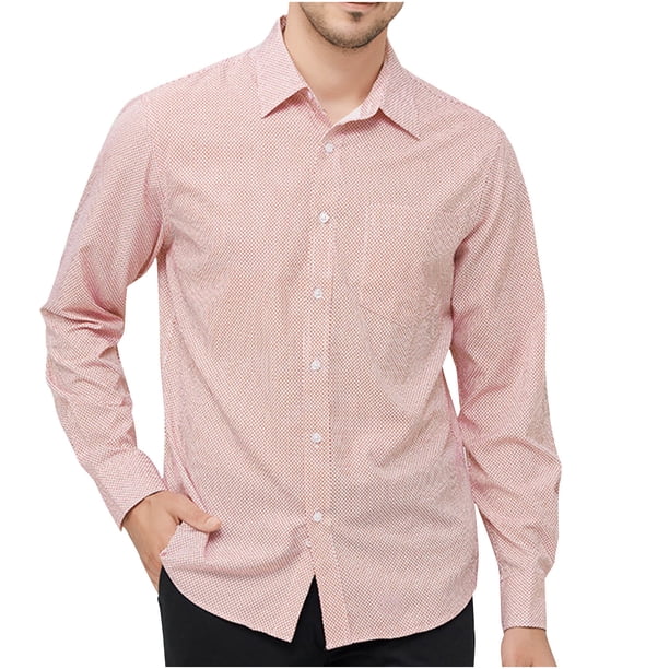 pstuiky camisas de hombre de manga larga, Camisa informal y moderna de manga larga con solapa y botones en color liso para hombre Tops casuales para hombres xl