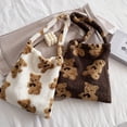 thumbnail image 2 of Bolso de hombro de tela de cordero para mujer, bolsos de lona de oso de piel esponjosa, bolsos de compras suaves de gran capacidad, bolso escolar bonito para niñas Tan Jianjun unisex, 2 of 2