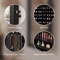 thumbnail image 5 of LIVIZA Full-Length Mirror Jewelry Cabinet with LED Lights &Lockable, Wall Door Mounted Jewelry Armoire Organizer,Brown, 5 of 8
