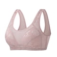 thumbnail image 1 of WZXFASHION Women Breathable Front Closure Bras Full Support No Underwire Plus Size Everyday Bra Bra Pink 100C, 1 of 8