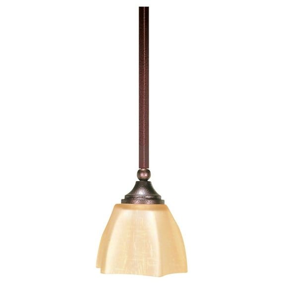 Nuvo Lighting 60058 - 1 Light Copper Bronze Champagne Washed Linen Glass Shade Mini Pendant Light Fixture (60-058)