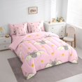 thumbnail image 2 of Manfei Halloween Sweet Flying Bat Full Size Bedding Sets 7 Pieces, Gothic Animal Full Size Bed in a Bag, Pink Gray Yellow,Pink Reversible, 2 of 7
