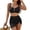 Black #127, variant on Women High Waisted Bikini Sets U-Wire Tummy Control Swimsuits Modest Bathing Suit Mesh Swim Skirt, M